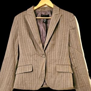 New York & Company Gray Blazer Tailored Suit Jacket